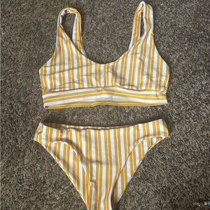 Striped Yellow Bikini Set